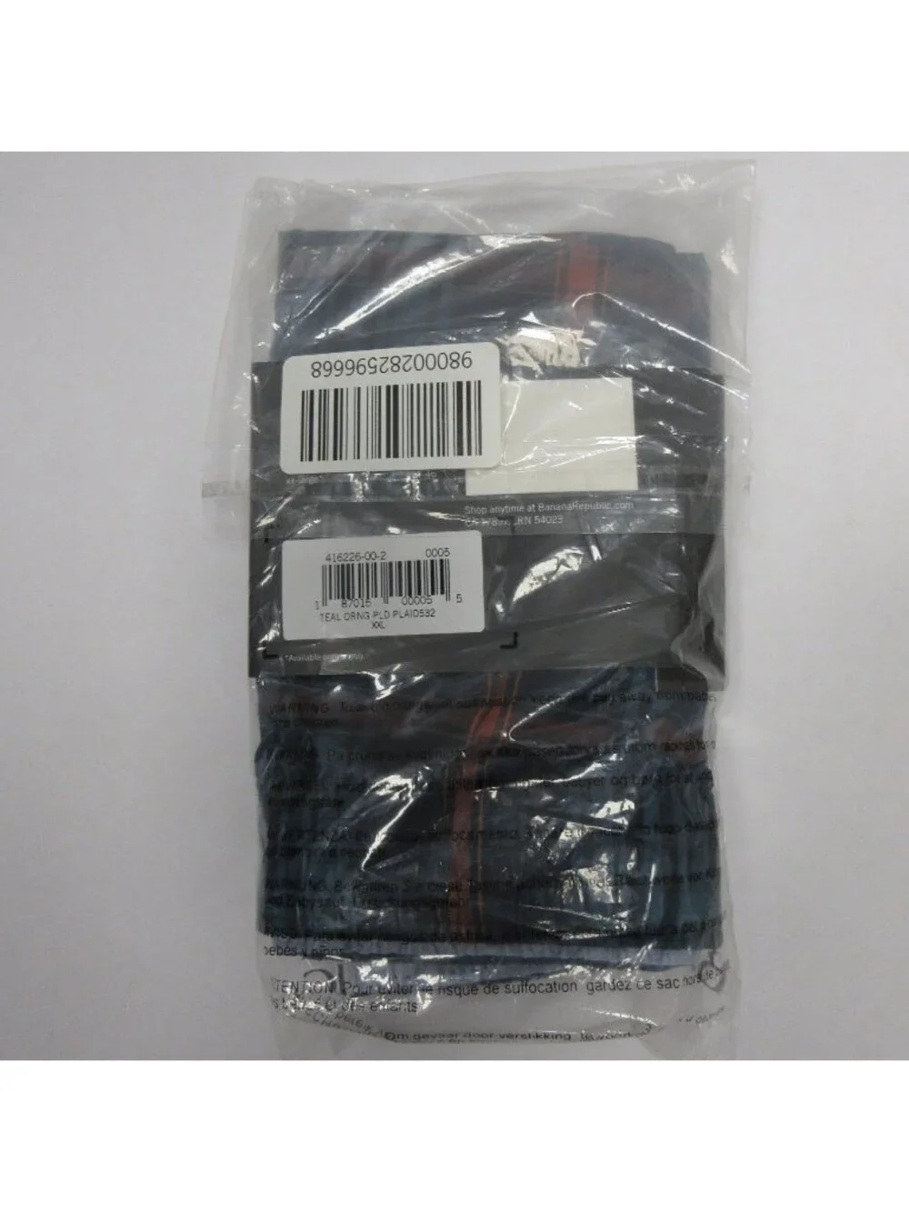 Banana Republic Underwear XXL Orange Boxer Shorts Plaid One Pair Y2K NEW